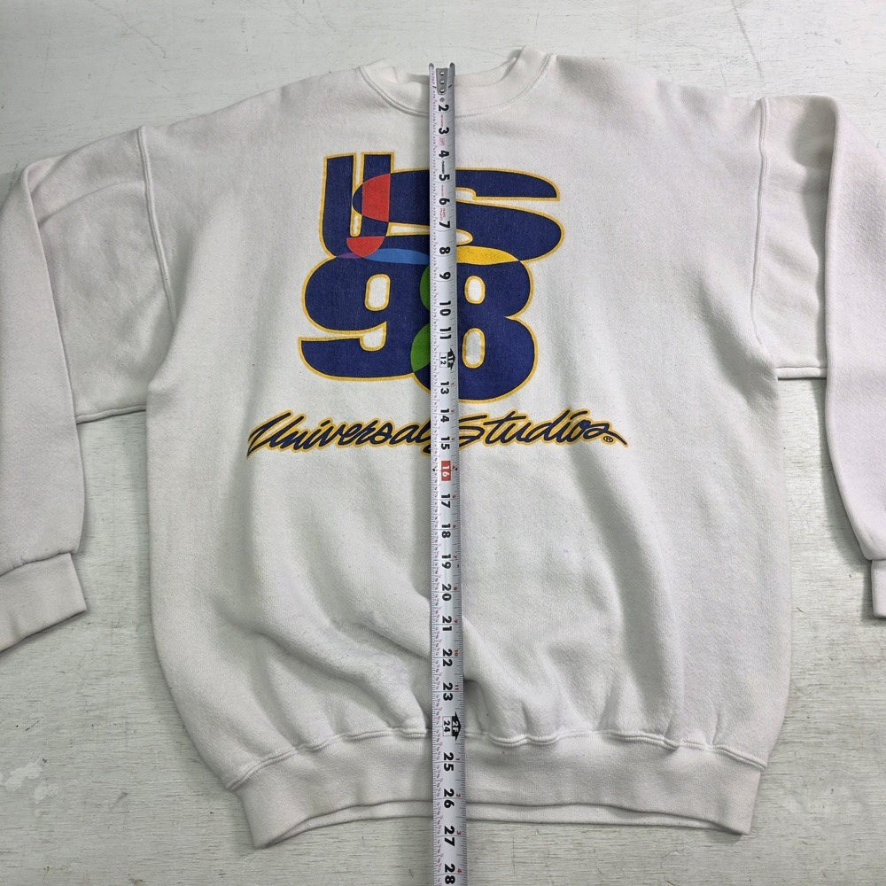 Vintage‎ 90s Rare Design White Universal Studios Sweatshirt Pullover Adult Sz L - Picture 12 of 13